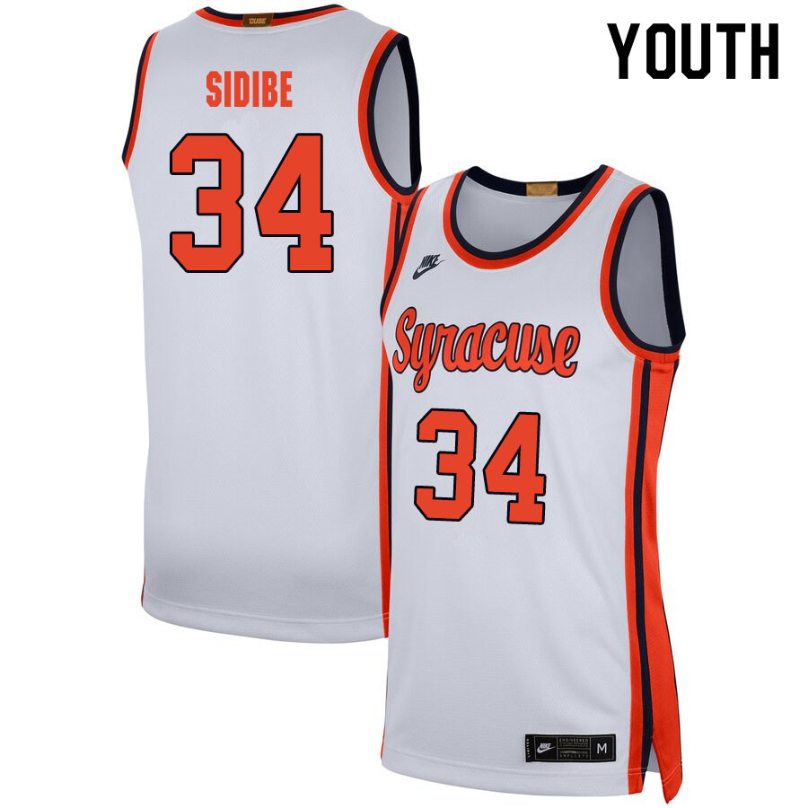 2020 Youth #34 Bourama Sidibe Syracuse Orange College Basketball Jerseys Sale-White